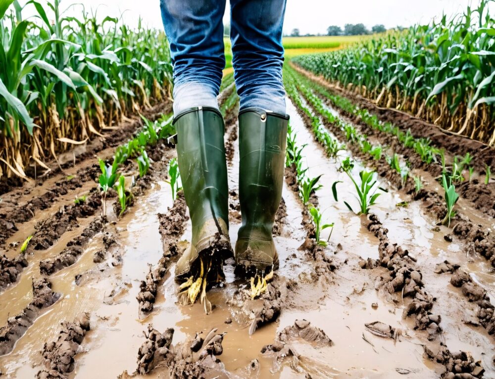 Perte de récoltes causées par les inondations