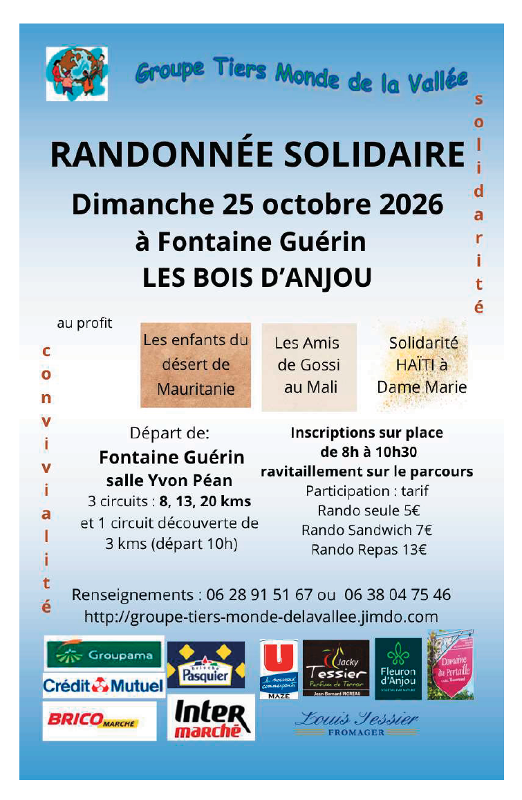 Randonnée solidaire avec le Groupe Tiers Monde de la Vallée